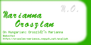 marianna oroszlan business card